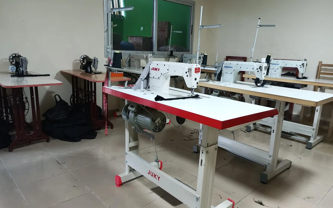 A sewing workshop equipped to train women and girls