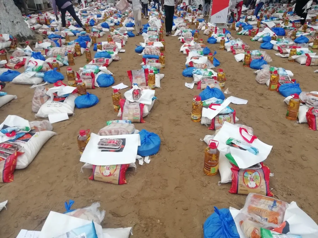 Hundreds of parcels lined up before distribution