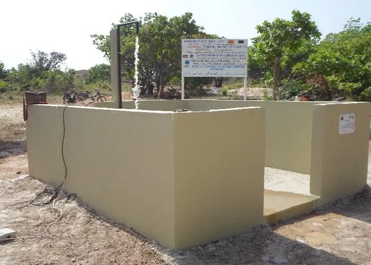 A finished basin with its project sign