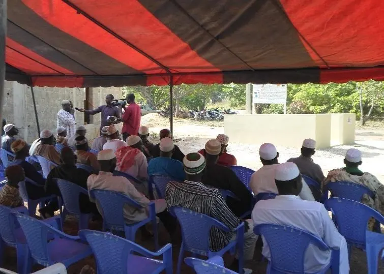 The inauguration ceremony under the tents