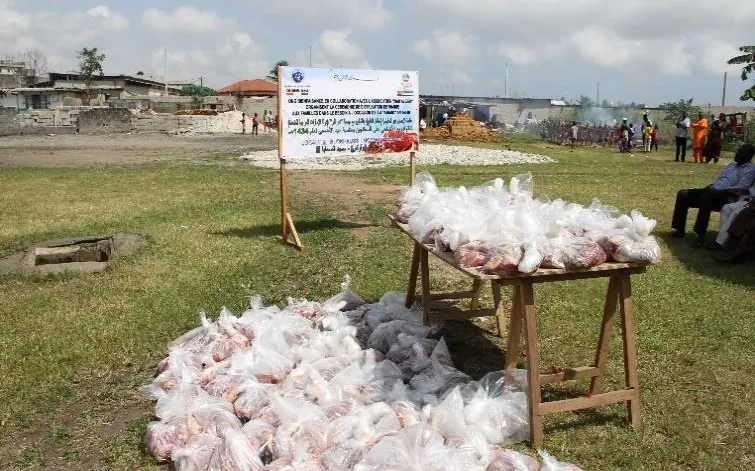 Tabaski meat packed in bags for families